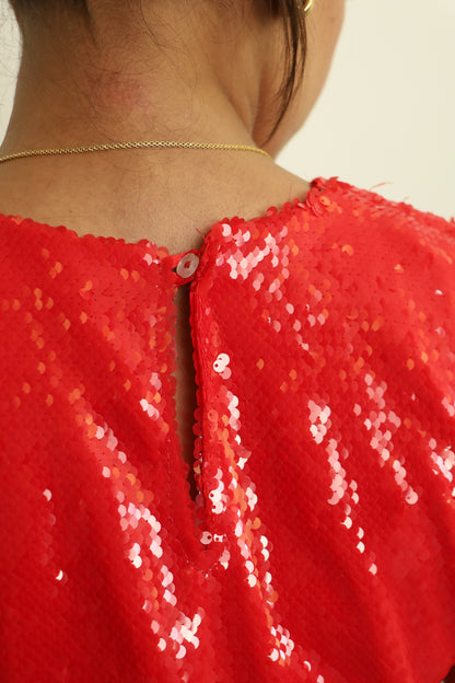 Red Water Sequin Dress