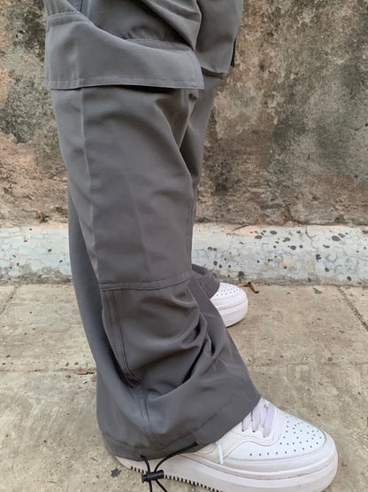 Grey Waistcoat Parachute Cargo Co-ord