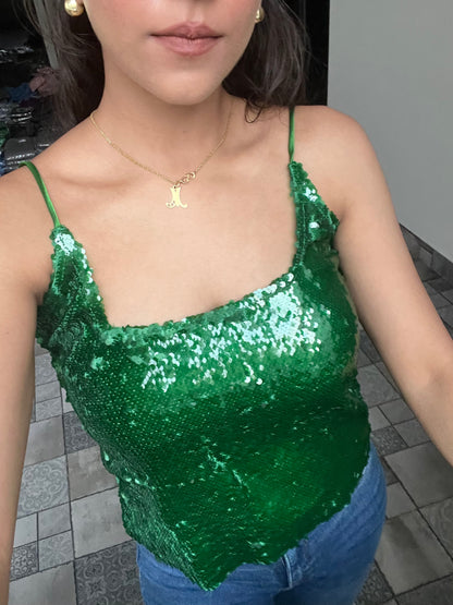 Emerald Green Water Sequin Top ONLY