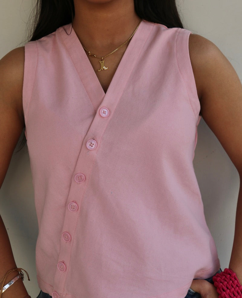 Light Pink Cotton Duck Waistcoat