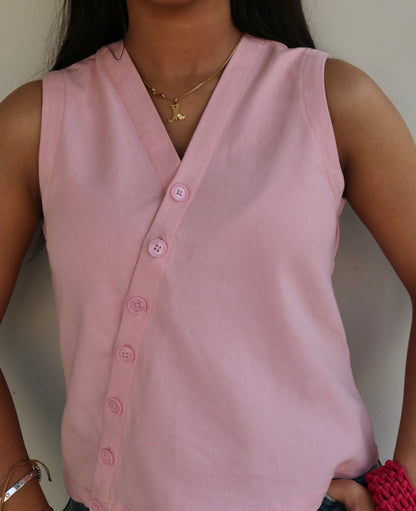 Light Pink Cotton Duck Waistcoat