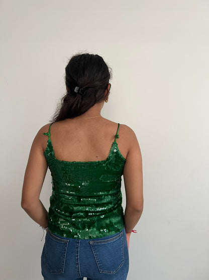 Emerald Green Water Sequin Skirt & Top SET