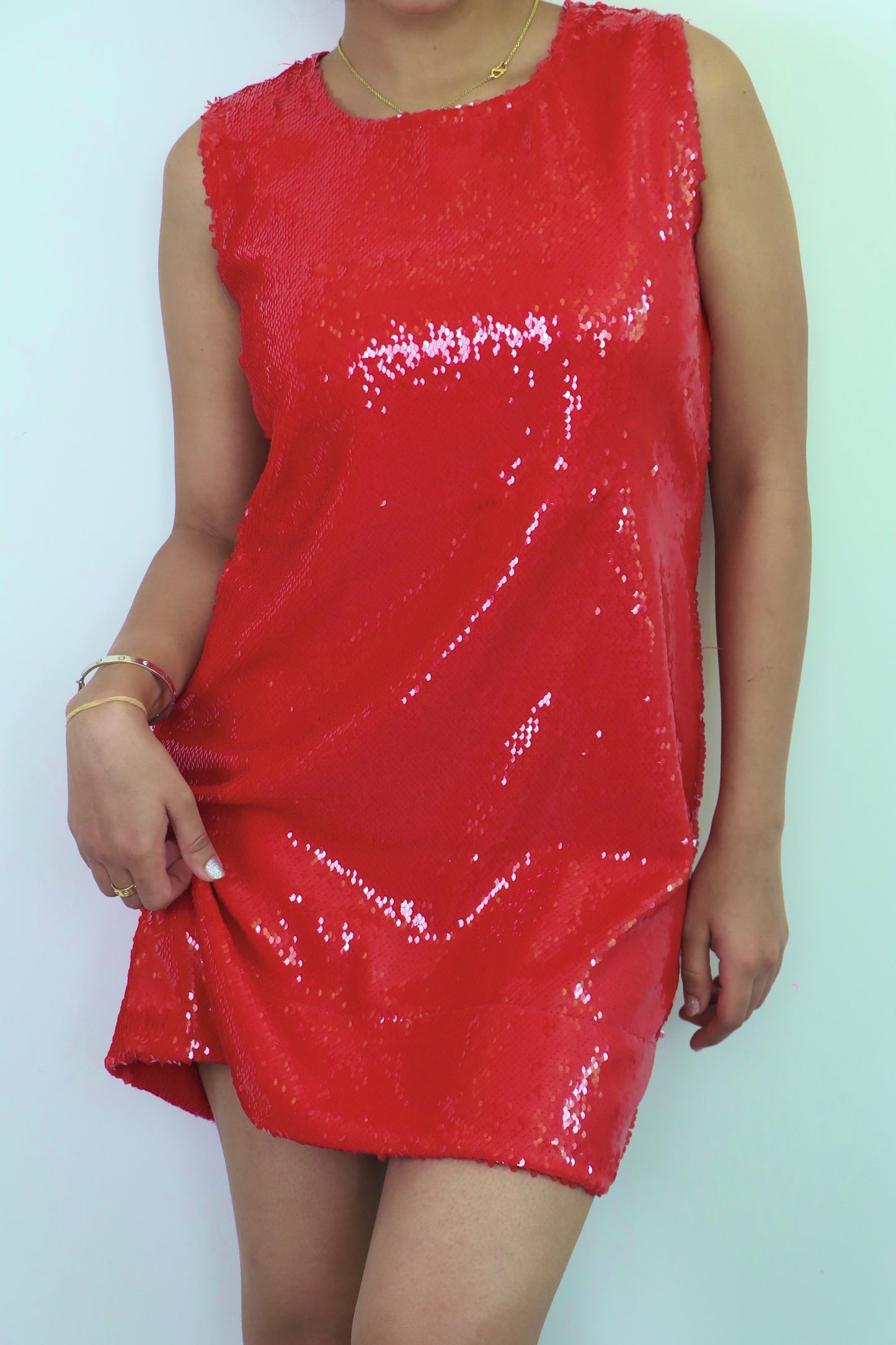 Red Water Sequin Dress