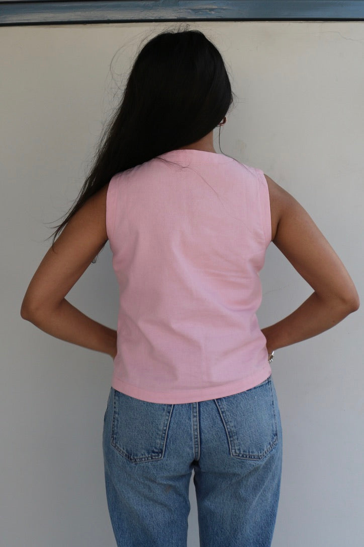 Light Pink Cotton Duck Waistcoat