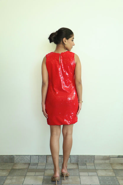 Red Water Sequin Dress