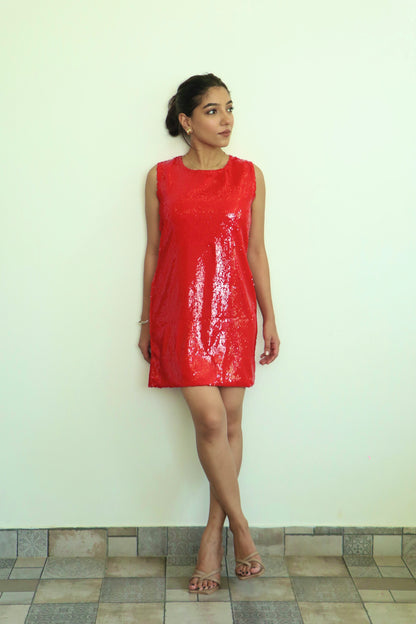 Red Water Sequin Dress