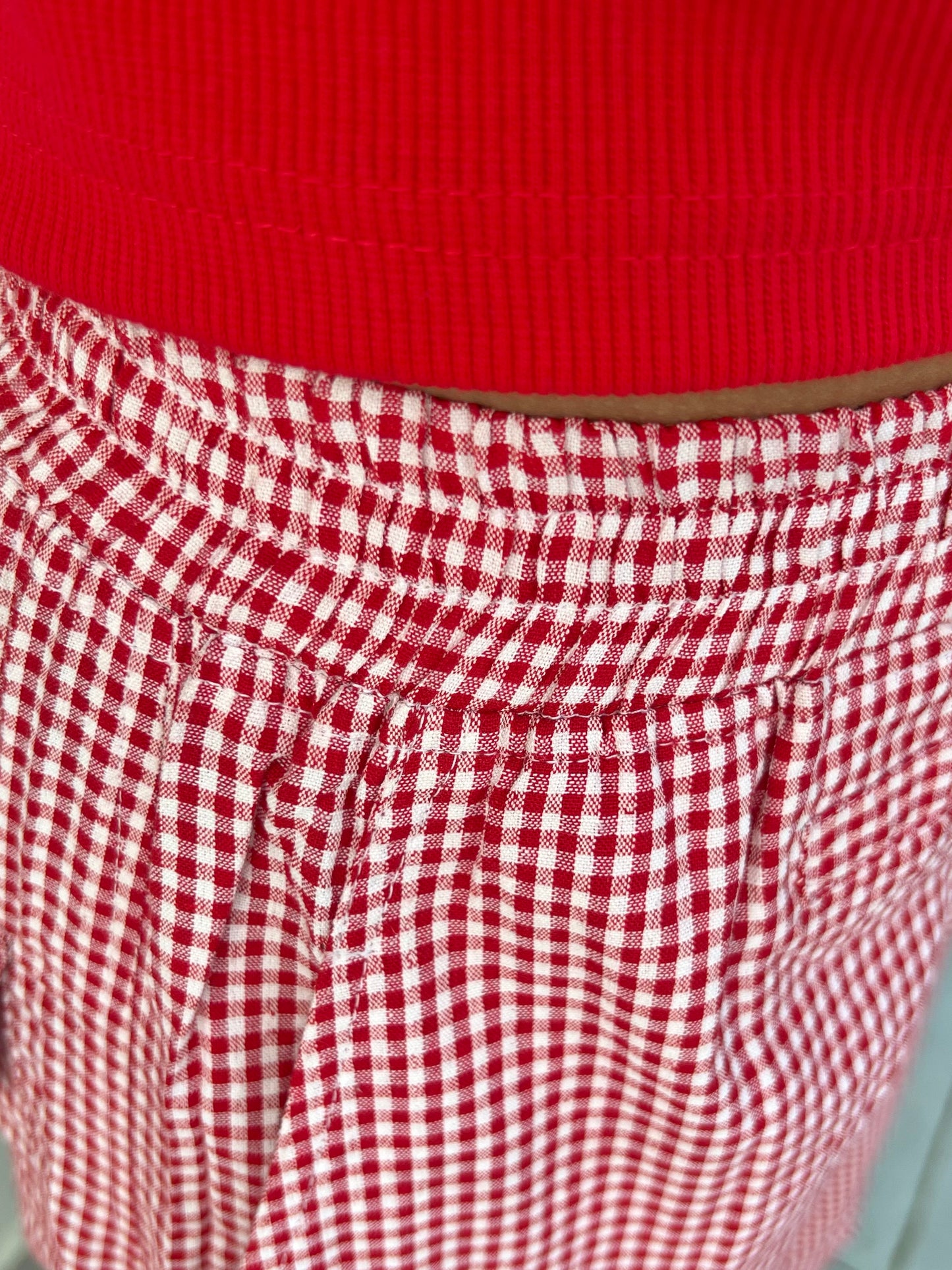 Cotton linen Blend Gingham Pants Only