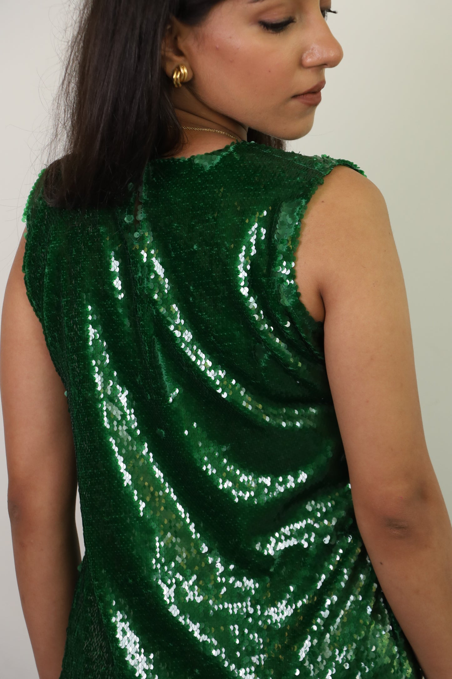 Emerald Green Water Sequin Dress