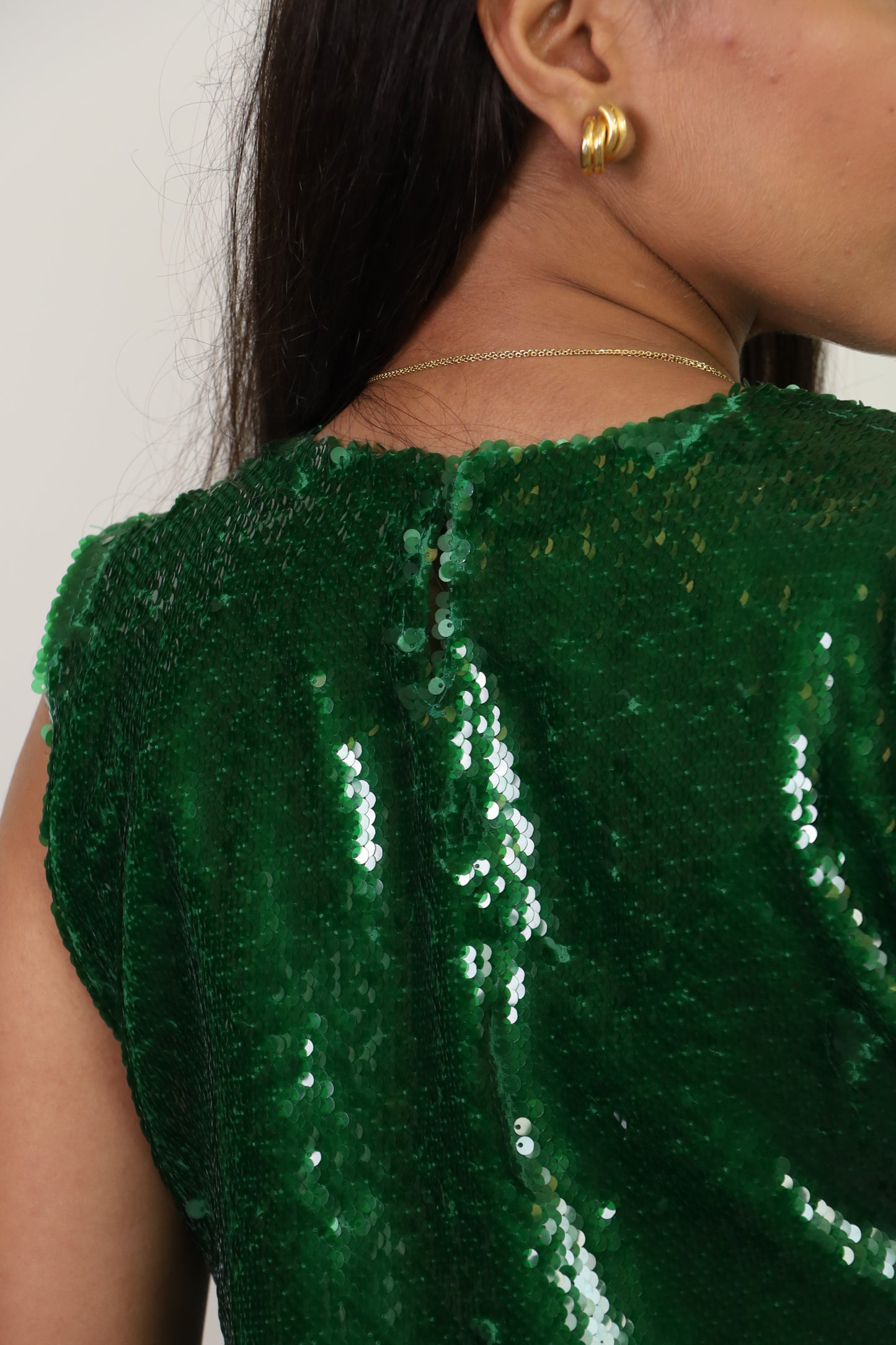 Emerald Green Water Sequin Dress