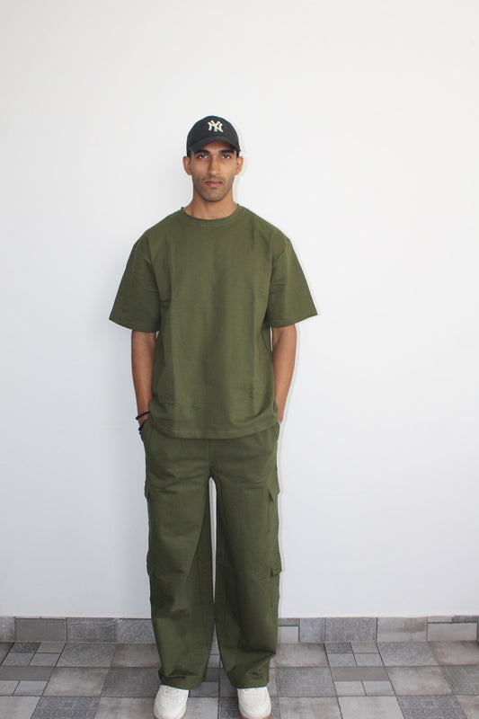 Men Olive French Terry Co-ord