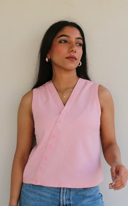 Light Pink Cotton Duck Waistcoat