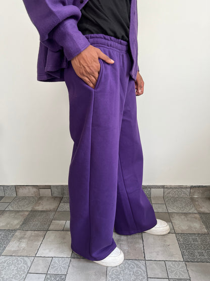 Cotton Fleece Dark Purple Unisex Co-ord