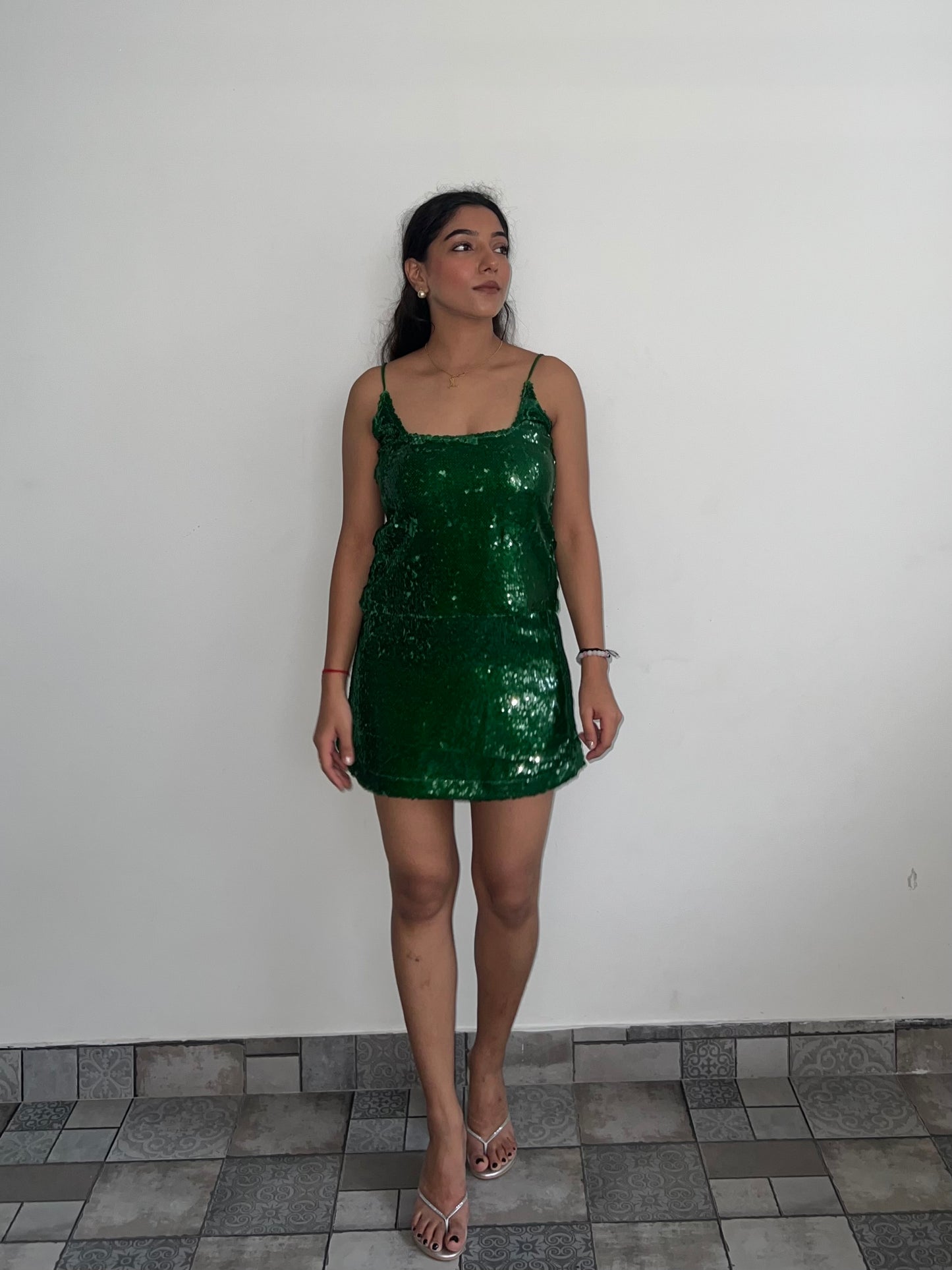 Emerald Green Water Sequin Skirt & Top SET