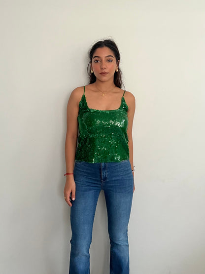 Emerald Green Water Sequin Top ONLY