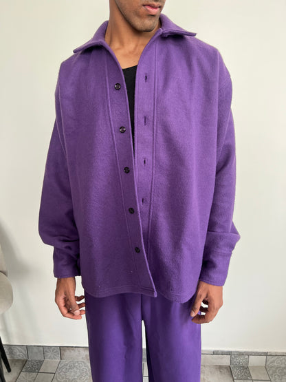 Cotton Fleece Dark Purple Unisex Co-ord