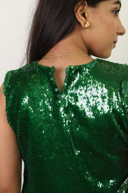 Emerald Green Water Sequin Dress