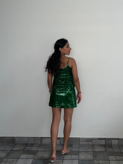 Emerald Green Water Sequin Skirt & Top SET