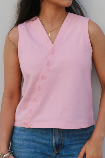 Light Pink Cotton Duck Waistcoat