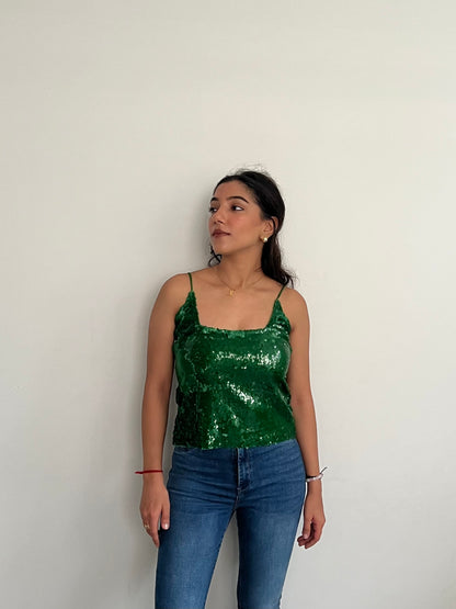 Emerald Green Water Sequin Top ONLY