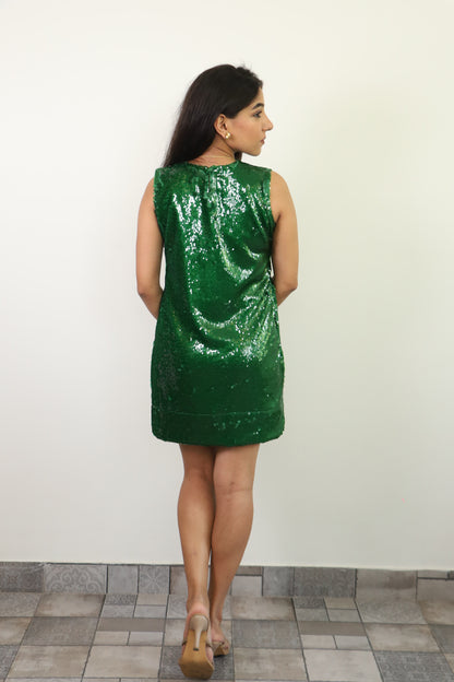 Emerald Green Water Sequin Dress