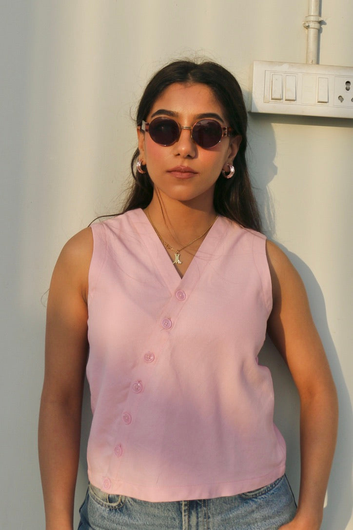 Light Pink Cotton Duck Waistcoat