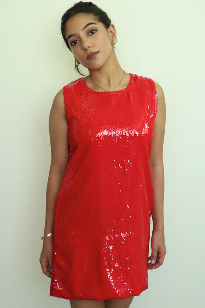 Red Water Sequin Dress