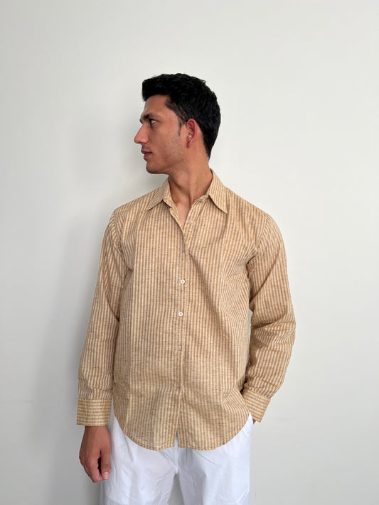 Unisex Stripes Linen Shirt