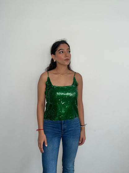 Emerald Green Water Sequin Top ONLY