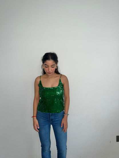 Emerald Green Water Sequin Top ONLY